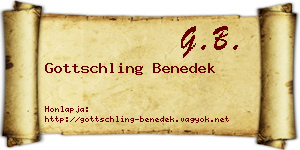 Gottschling Benedek névjegykártya